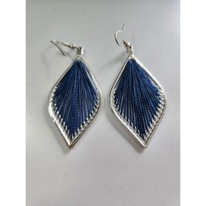 Blue and silver tone earrings